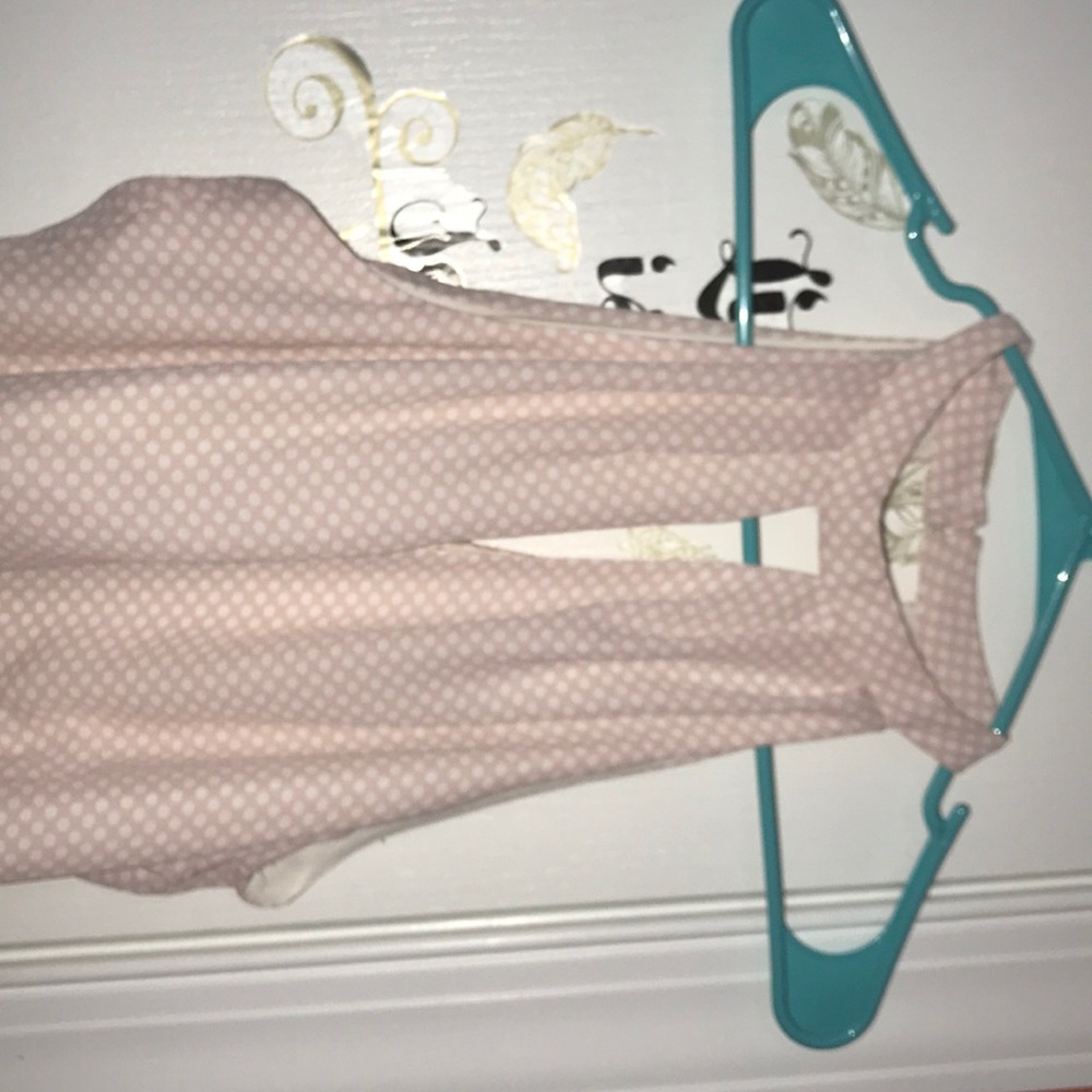 Pink with white polka dot dress